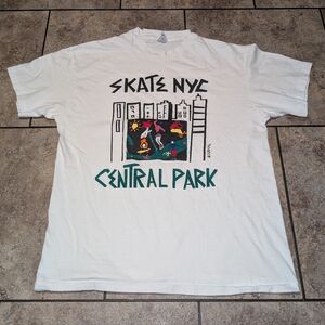 Skate NYC Central Park Vintage Early 90s Single Stitch Art Tee Men's Large